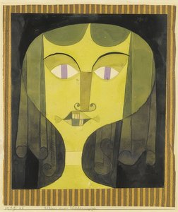 紫色の目の女性の肖像画。 1921-65 作： Paul Klee