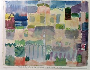 チュニスのヨーロッパ地区、サンジェルマンの庭園 作： Paul Klee