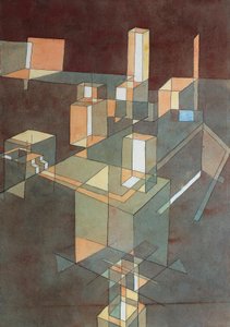 パウル・クレー（1879-1940）によるイタリアの都市、イングレス紙に水彩、34x23 cm