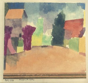 Landgut bei Fryburg Country House、フリブール近郊、1915 年。 作： Paul Klee