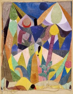 穏やかな熱帯の風景。 1918 作： Paul Klee