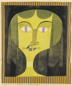 紫の目をした女性の肖像画 作： Paul Klee