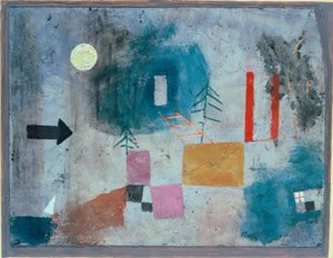 通り過ぎる赤い柱 作： Paul Klee