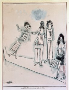 Cena com meninas (Desenho, século XX) 作： Paul Klee