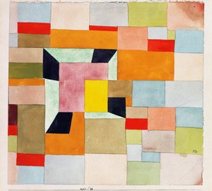 色付きの長方形を分割します。 色の正方形を分割する 作： Paul Klee