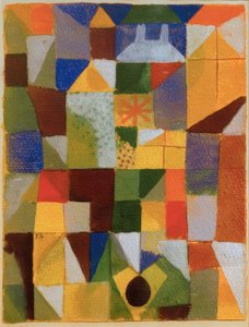 黄色い窓のある都市構成 作： Paul Klee