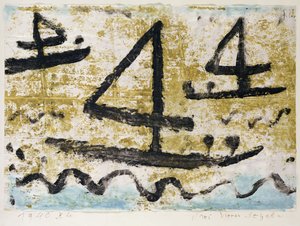 três quatros à vela 作： Paul Klee