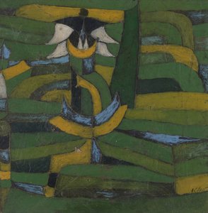 庭の白い花、1920年。 作： Paul Klee