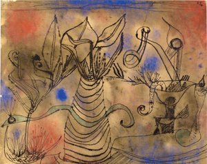 ヘビと共に、1924年。 作： Paul Klee
