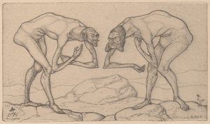 お互いがより高い地位にあると想定している 2 人の男性が出会う Two Men Meet..., 1903. 作： Paul Klee
