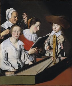 Une fete musice - A Musical Party、La Tarte、Paul (?-1636) 作。 キャンバスに油彩。 寸法: 116x98,8 cm。 ストックホルム国立美術館 作： Paul La Tarte