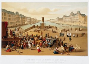 17世紀中頃のル・ポンヌフ（ポール・ラクロア著「17世紀-施設：使用法と衣装、フランス1590-1700」より 作： Paul Lacroix