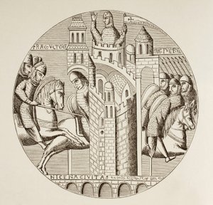 1097年、十字軍によるトルコのニカイア占領。今は破壊された聖ドニ修道院の教会の窓の後。