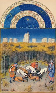 12 月 - ヴァンセンヌ城、15 世紀、1939 年。 作： Paul Limbourg