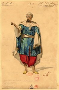 アバヤルド。 オペラ『ドン・セバスチャン、ポルトガル王』の衣装デザイン、1843年。 作： Paul Lormier