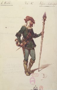 アドルフアダム（1803-56）c.1841による「ジゼル」の狩猟用衣装のデザイン 作： Paul Lormier