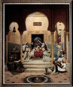 パシャの気を散らすハーレムの東のダンサー (腹)。 ポール・ブシャール (1853-1937) による絵画 1893 日。 1,6x1,3 m パリ、オルセー美術館。 気をつけろ！ この作品の使用は、第三者の承認要求または追加料金の対象となる場合があります 作： Paul Louis Bouchard