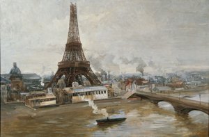 セーヌ川から見たエッフェル塔、1889年。