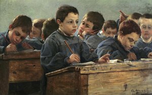 教室にて、1886年。