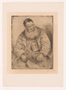 座っているひげを生やした男の肖像 作： Paul Mathey (signed by artist)
