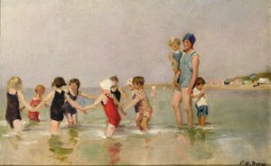 子供の入浴（キャンバスに油彩） 作： Paul Michel Dupuy
