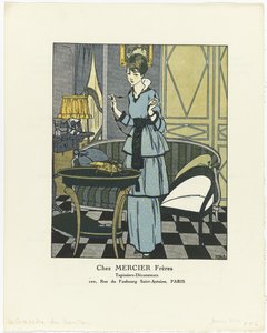 Gazette du Bon Ton、1914 - No. 1: Chez MERCIER Frères / Upholsterers - Decorators (オブジェクトのタイトル) 作： Paul Méras