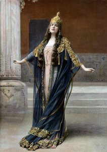オペラ「バッカス」の王妃アマヘリ役のオペラ歌手ルーシー・アーベル（1882-1947）、パリ、1909年7月フランス紙「Le Theatre」のナダール撮影。 作： Paul Nadar