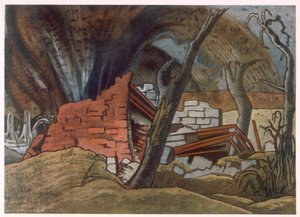 Shell Bursting, from British Artists at the Front, Continuing of The Western Front, Part Three, ポール・ナッシュ 作： Paul Nash