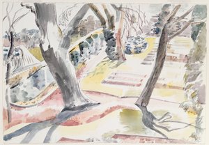 庭（紙に水彩） 作： Paul Nash