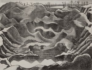 鉱山クレーター、ヒル60、イーペル・サリエント 作： Paul Nash