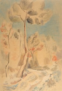 松 (紙に鉛筆と水彩) 作： Paul Nash