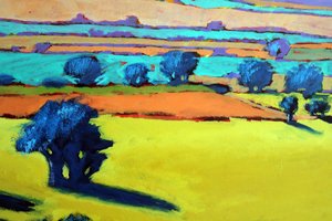Cotswold Way close up 9 (アクリル、ボード) 作： Paul Powis