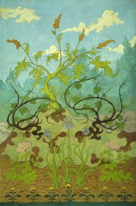 アキノキリンソウとモーブアイリス。 Jaunes et Iris Mauves、1899