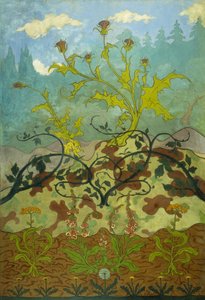 アザミとジギタリス;アザミとキツネノテブクロ、1899年 作： Paul Elie Ranson