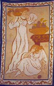 ポール・ランソン（1864-1909）の「白衣の女」タペストリー 20世紀 パリ市立近代美術館蔵 作： Paul Elie Ranson