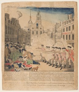 ボストン虐殺、1770 年 3 月 5 日 作： Paul Revere