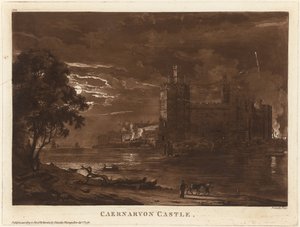 カナーヴォン城 (夜) 作： Paul Sandby