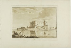 ウェールズ12景より8枚目、カリュー城 作： Paul Sandby