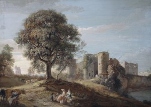 チェプストウ城、1790年代 作： Paul Sandby