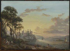 ウェールズのコンウェイ城の眺め 作： Paul Sandby