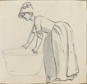 職場のボンネットの少女 [直訳] 作： Paul Sandby