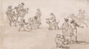 人物のグループ: ドッグファイト 作： Paul Sandby