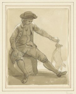 犬と遊ぶ少年 作： Paul Sandby