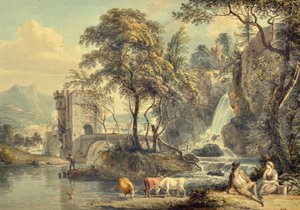 滝のある風景 作： Paul Sandby