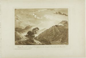 デンビー郡のスランゴスレン、ディー川の上のターンパイク ロードから 作： Paul Sandby
