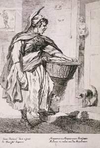 サバ売り、ロンドンの叫び、1760 作： Paul Sandby