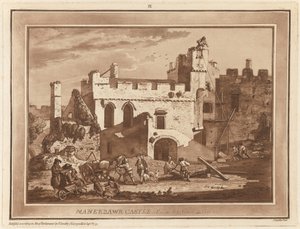 内庭から見たマナーバウル城 作： Paul Sandby