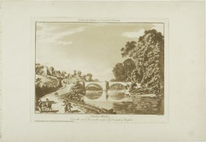 デンビーとフリントシャーの境界にあるオーバートン橋/ディー川を渡る 作： Paul Sandby