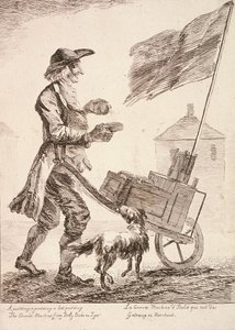 プリンの売り手、クライズ オブ ロンドン、1760 年 作： Paul Sandby