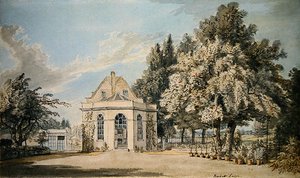 ラケット・ロッジ、ワンズワース（紙に鉛筆の上に水彩画） 作： Paul Sandby